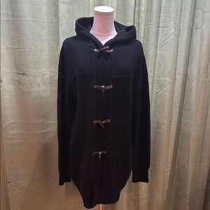 Vince toggle Black Textured  sweater Coat, M